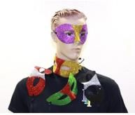 Glittered Two-Tone Mask Asst Colors