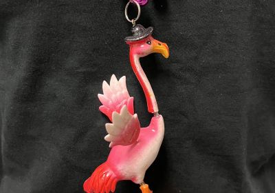 Springy Flamingo on Pink Bead Dozen