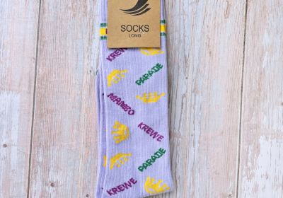 Lavender Ribbed Mardi Gras Knee Socks