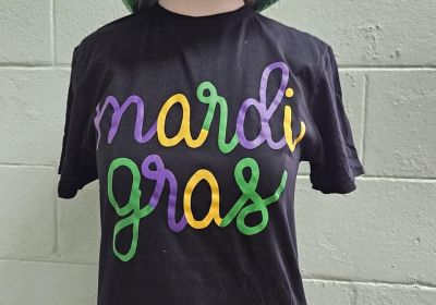 Cursive Mardi Gras Shirt