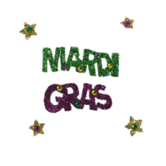 Glitter Sticker - Mardi Gras. Piece