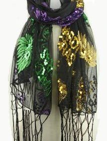 PGG Mardi Gras Sequined Shawl