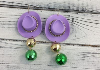 Purple Hat Earrings