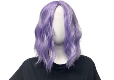 Curled Lavender Bob Wig