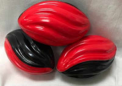 Spiral Foam Football - Red & Black. Pack of 5