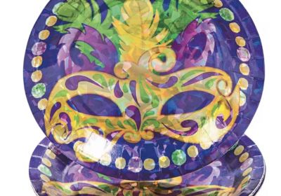 Mardi Gras Paper Dinner Plates- 8 pack