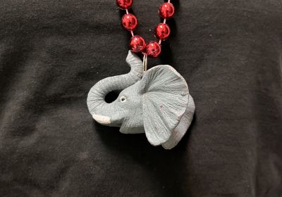 Grey Elephant Head Bead