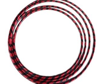 Shiny Red & Black Hula Hoops - Dozen