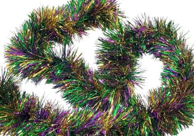 9' Mardi Gras Tinsel Garland. PGG