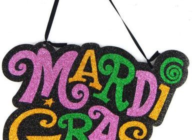 Mardi Gras Glittered Signs
