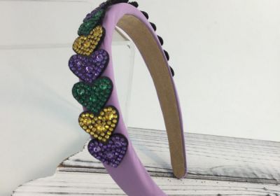 Mardi Gras Hearts Headband