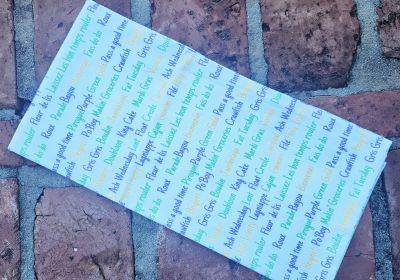 Mardi Gras Words Tea Towel