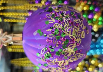 100MM Purple Confetti Ornament