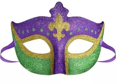 Purple Green & Gold Glitter Mask with FDL