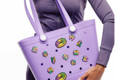 Beach Bag with Mardi Gras Charms