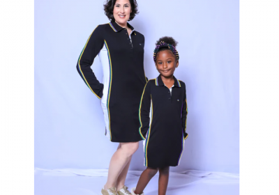 Black Dress with Side Stripes