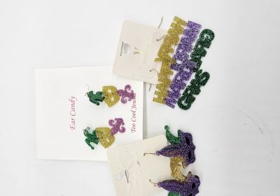 Assorted Acrylic Mardi Gras Earrings