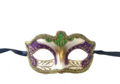 White MG Mask with Gold Accents