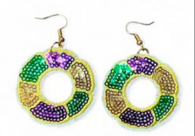 King Cake Sequin Earrings