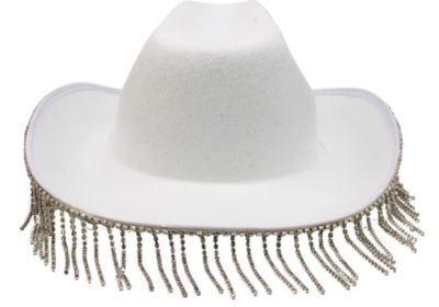 Rhinestone Tassel White Cowboy Hat