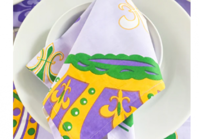 Crown Purple Cloth Napkins - set of 4