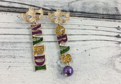 Mardi Gras with Mask Earring