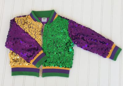 Sequin Color Block Bomber Jacket