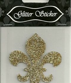 Glitter Sticker - GOLD Fleur de Lis. Piece
