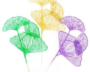 Glittered Ginko Leaf- 1 Piece
