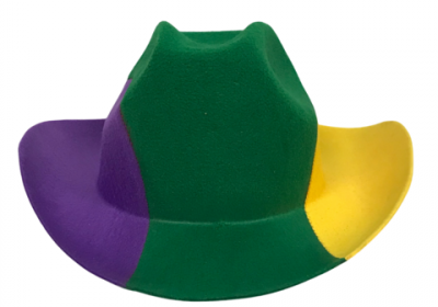 Purple Green and Gold Cowboy Hat. Piece