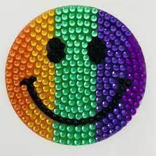 Glitter Sticker - Rainbow Smiley Face Piece