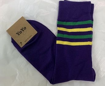 4 Stripe Mardi Gras Socks