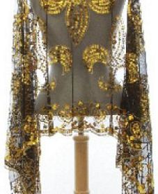 Black & Gold FDL Sequined Shawl