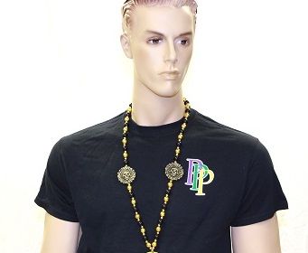 Blue Ribbon Pirate Skull with Coins Bead