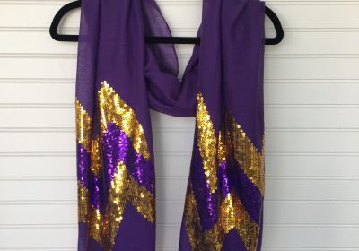 Sequin Chevron Purple Shawl