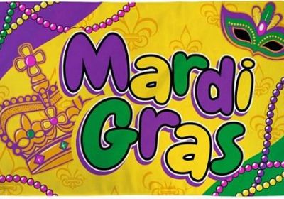 Mardi Gras Bead Flag