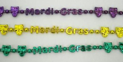 Mardi Gras Comedy Tragedy Face Beads