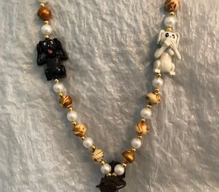 Dogs Hear, See, Speak No Evil Beads