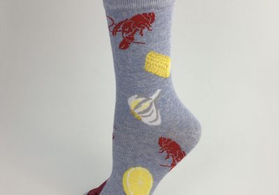 Crawfish Boil Socks. Gray