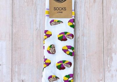  Ribbed King Cake Crew Socks
