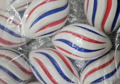 Spiral Foam Footballs - Red White and Blue
