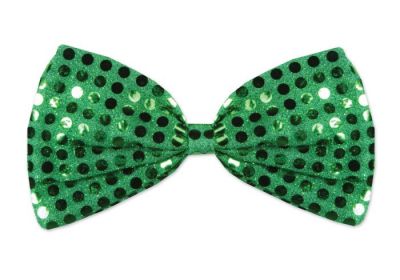 Glitz N Gleam Green Sequin Bow Tie