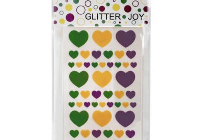 PGG Mardi Gras Heart Stickers