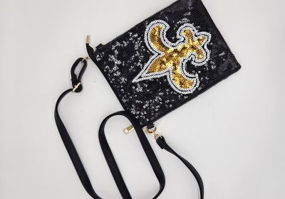 Black & Gold Sequin FDL Crossbody Bag
