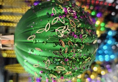 100MM Green Confetti Ornament