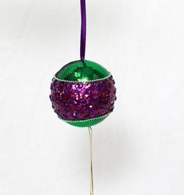 Sequin Ornament with Crystal