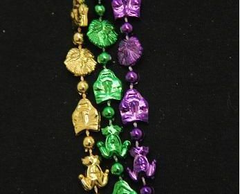Mardi Gras Style Jester Face Beads