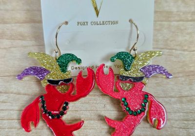 Crawfish Jester Hat Acrylic Earrings