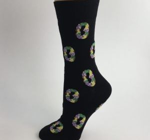 King Cake Socks. Black