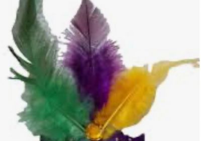 Lapel Pin Eyelet Mask with Feathers